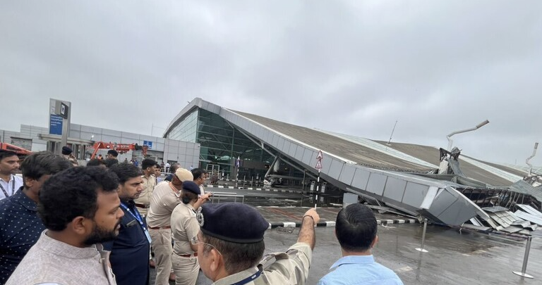 One Die As Torrential Rain Collapses  Delhi Airport Roof, Disrupts Flights