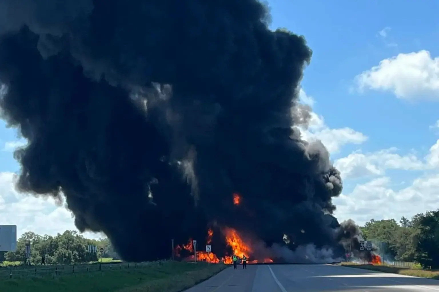 Tanker Truck Explosion on Texas Highway Leaves Two Critically Injured