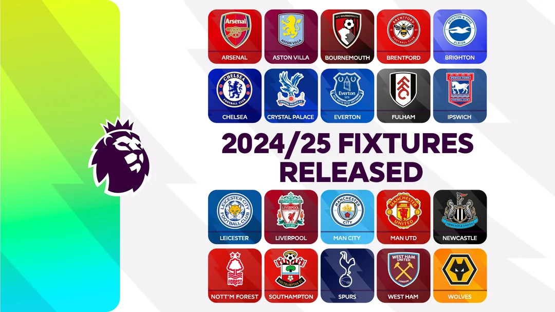 FULL LIST: English Premier League 2024/2025 Fixtures Announced