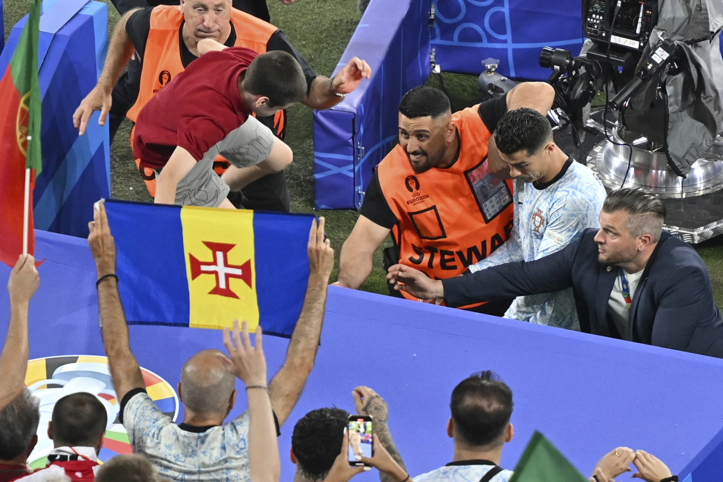 Cristiano Ronaldo Narrowly Avoids Fan Encounter at Euro 2024 Match