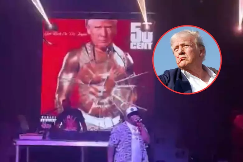 50 Cent Uses Trump’s Face for ‘Many Men’ Performance After Assassination Attempt