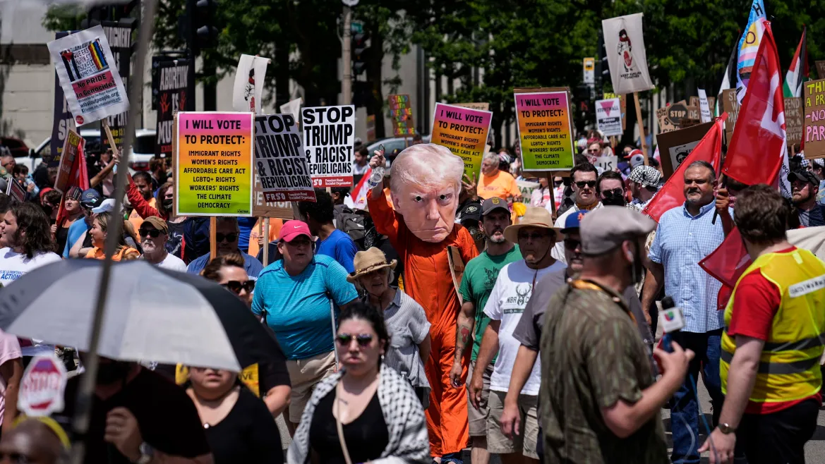 Demonstrators Converge on Milwaukee to Protest at Republican National Convention