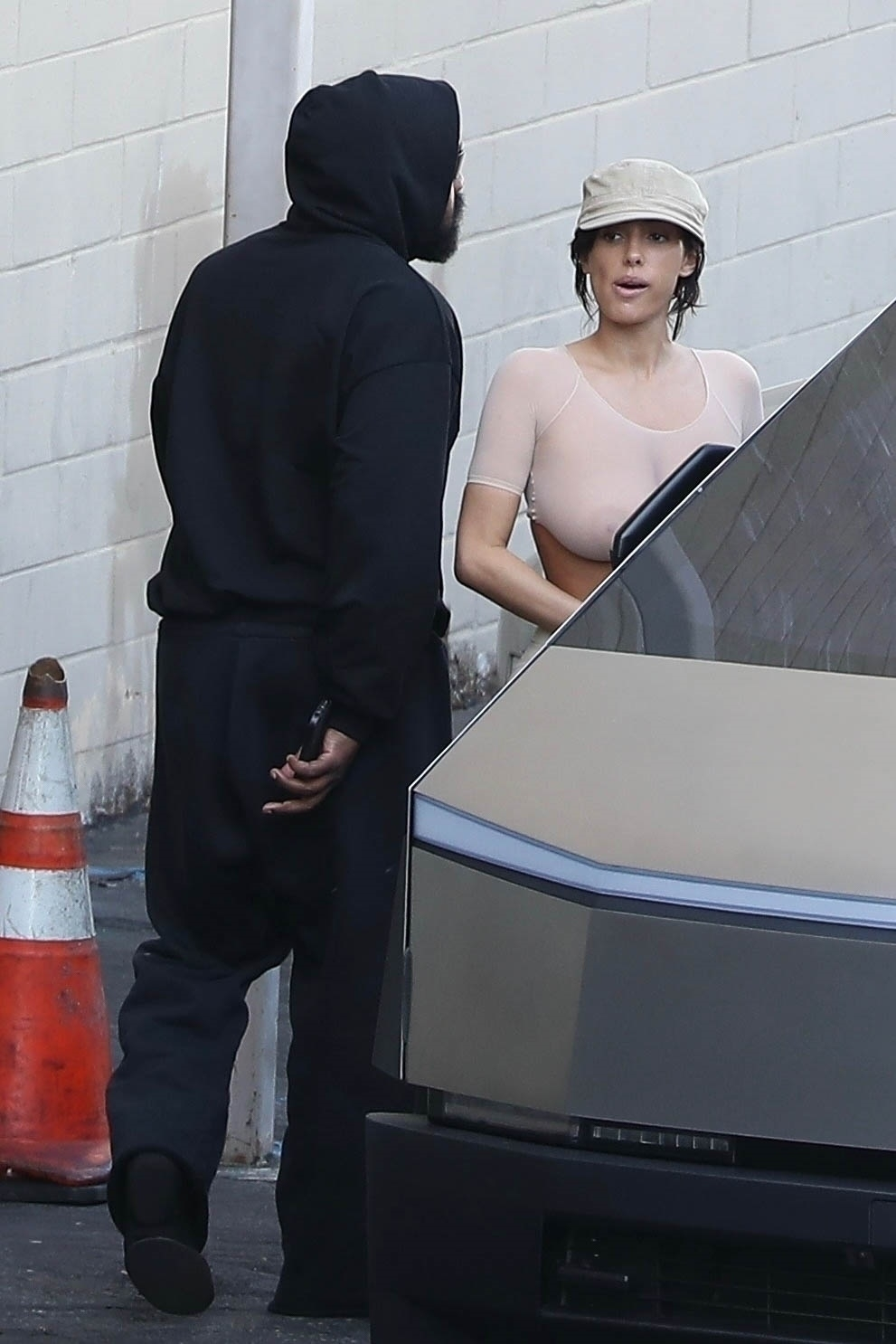 Embarrassing Moment as Kanye West and Bianca Censori Locked Out of Tesla Cybertruck