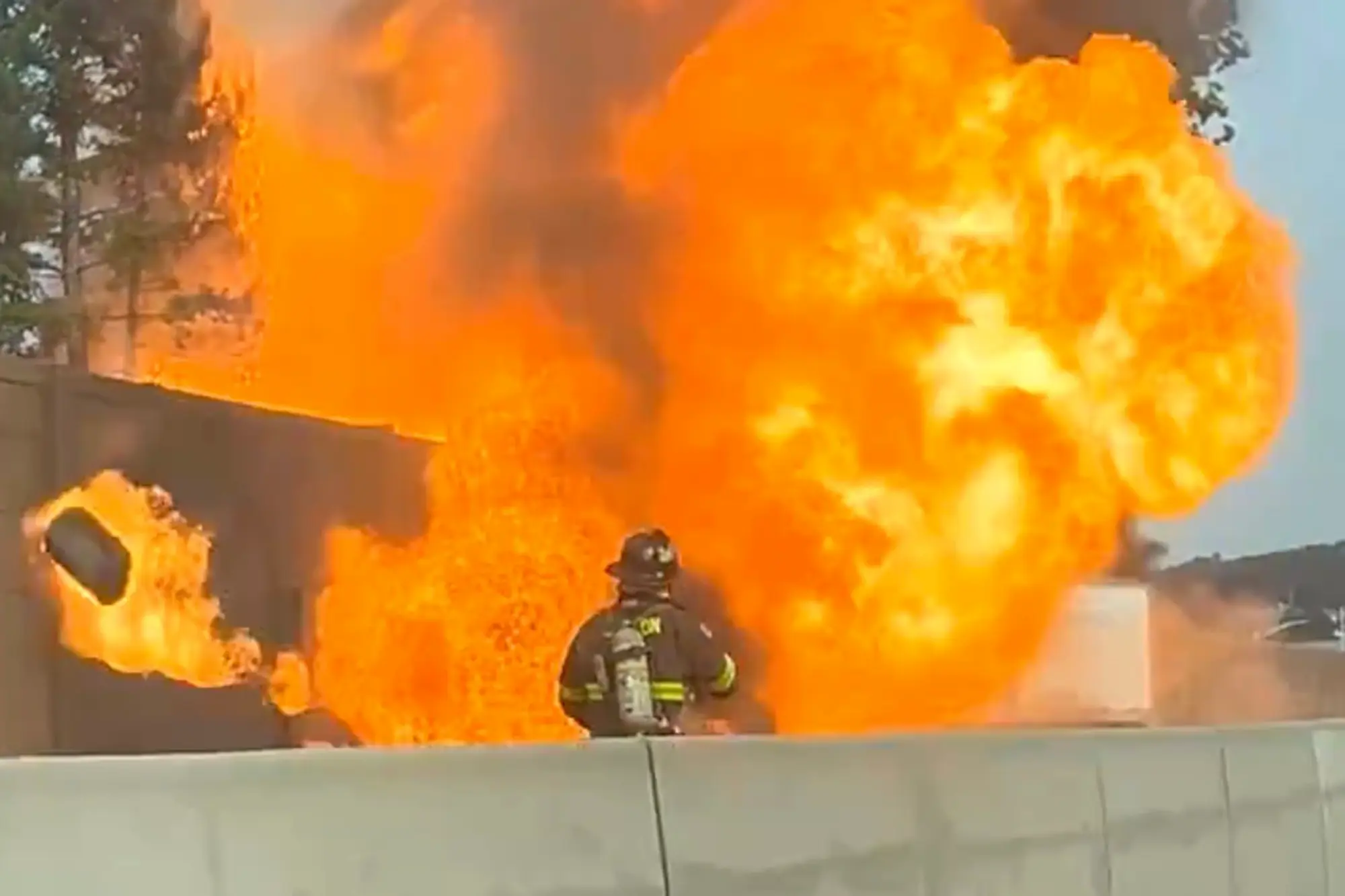 Dramatic Video Captures Tractor-Trailer Explosion on Clifton, NJ Highway, Nearly Injuring Firefighters