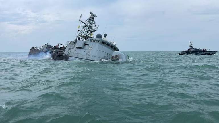 Malaysian Naval Attack Ship Sinks After Collision with Unknown Underwater Object-AP