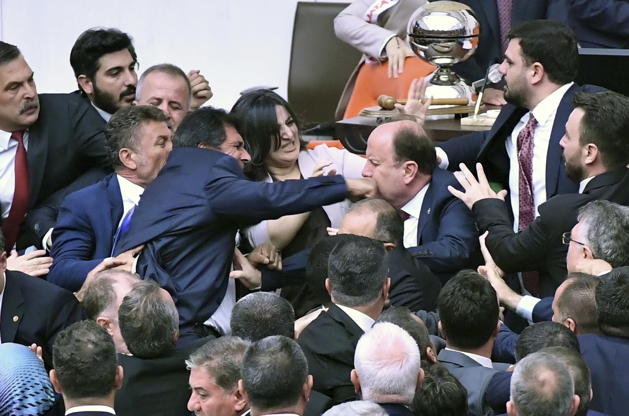 Violent Brawl Erupts in Turkish Parliament During Debate on Jailed Opposition Member