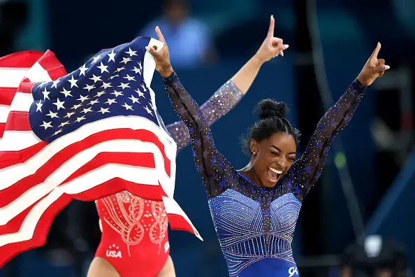 Simone Biles Takes Gold in All-Around, Becomes First American Gymnast to Win Twice