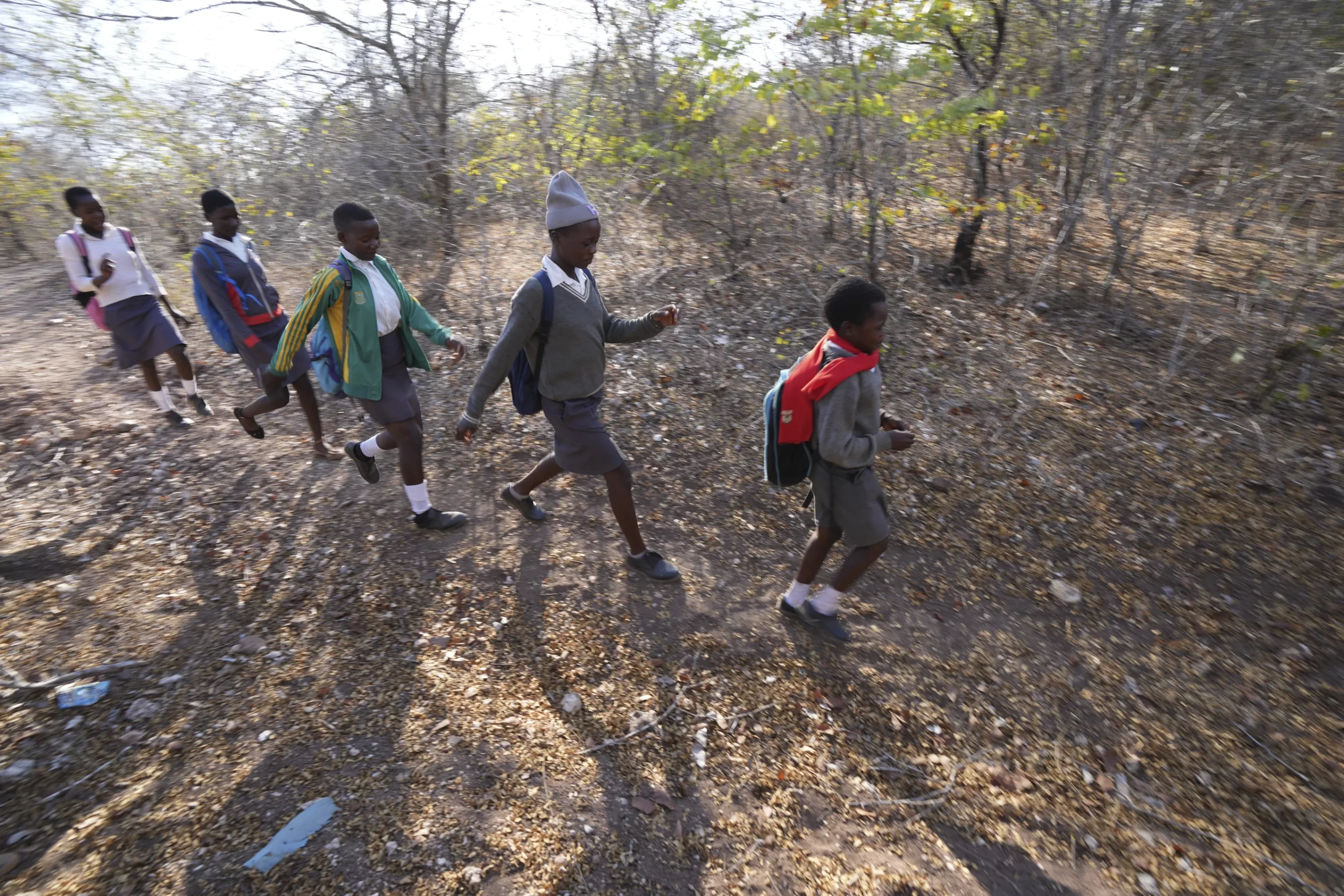 Zimbabwean Schoolchildren Brave Wildlife Threats on Daily Walks to School Amid Climate-Induced Challenges