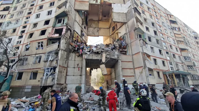 Russian Strike Kills Three in Kharkiv Apartment Block