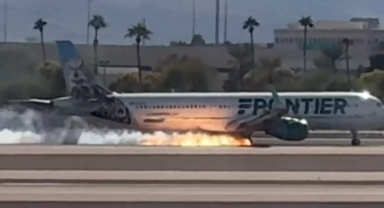 Flames Erupt from Frontier Airlines Jet During Las Vegas Landing