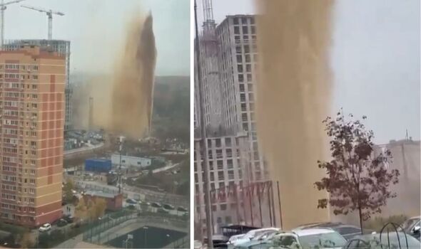 Massive Sewage Geyser Erupts in Moscow, Raining Down on Streets Below