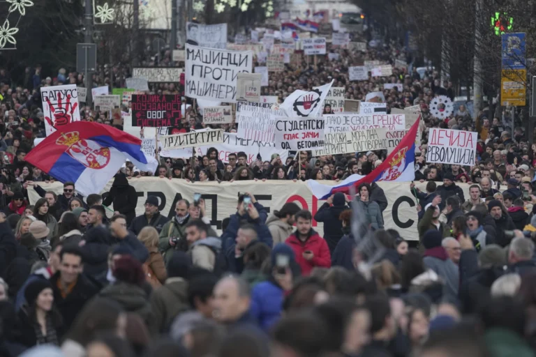 Thousands Gather in Belgrade to Protest Against Serbian President Vucic