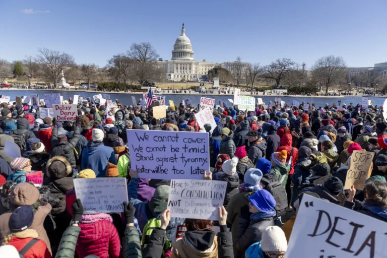 Thousands Protest Across the U.S. on Presidents Day Against Trump and Musk