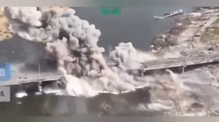 WIPED OUT: Moment Ukraine Obliterates Key Russian Bridge in Blow to Putin’s War Supply Lines as Fighting Rages Despite Peace Talks