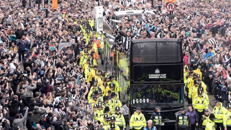 Newcastle United Fans Celebrate Historic Carabao Cup Victory with Open-Top Bus Parade