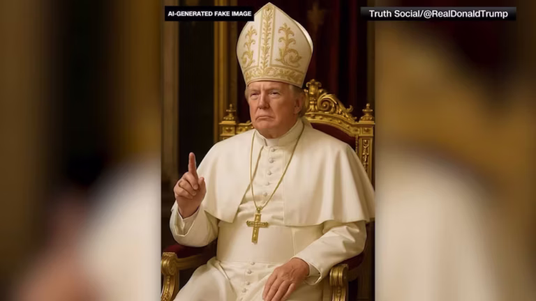 Trump and White House Post Apparent AI Image of Himself in Pope’s Attire