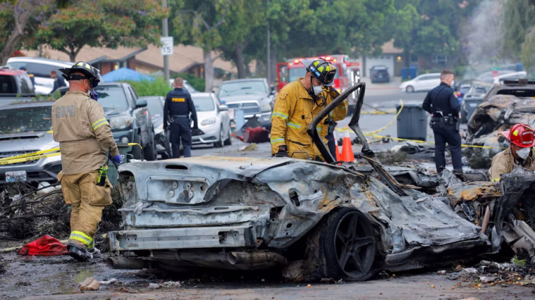At Least 2 Dead After Small Jet Crashes Into San Diego Military Housing, Igniting Homes and Vehicles