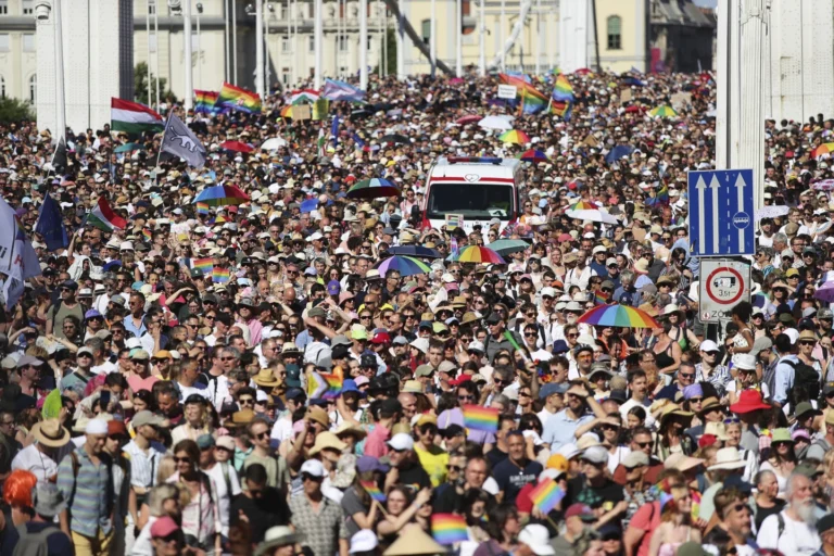 Around 100,000 Join Budapest Pride in Open Defiance of Hungary’s Ban