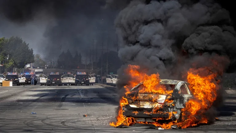 Violent Clashes Erupt in Los Angeles for Second Day Amid Protests Over Immigration Raids