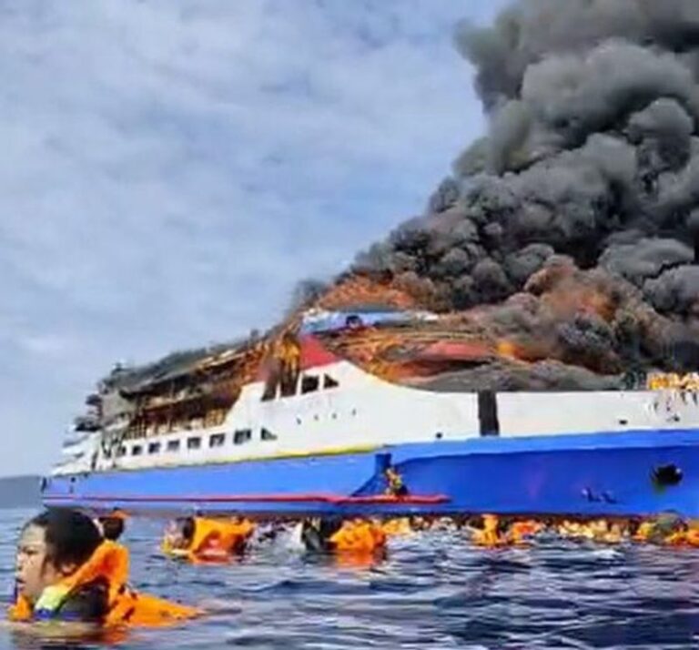 Rescued Passengers from Burning Indonesian Ferry Rises to 575, Two Still Missing