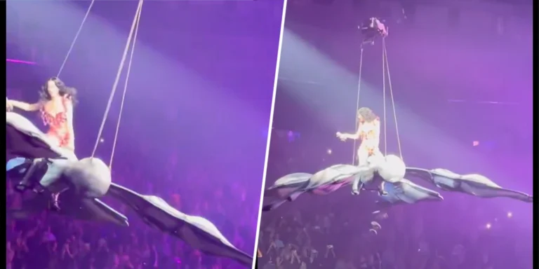 Katy Perry Nearly Falls Into Audience After Midair Prop Drops at San Francisco Show