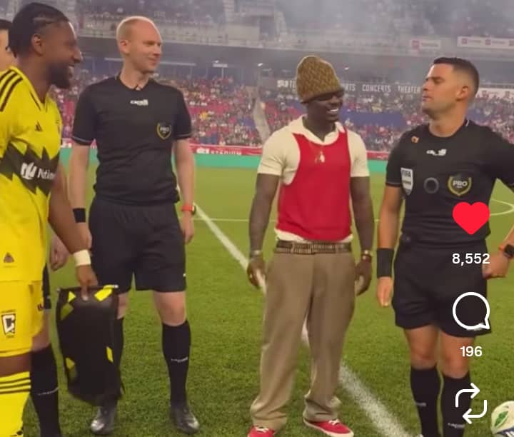 Afrobeats star Asake honoured with ceremonial coin toss at MLS clash between New York Red Bulls and Columbus