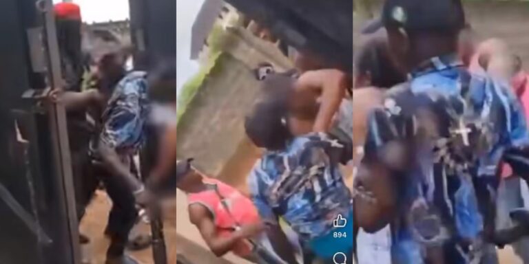 Female Corps Member Stripped Naked And Beaten By Gun-Wielding Vigilante Officers In Anambra, Nigeria