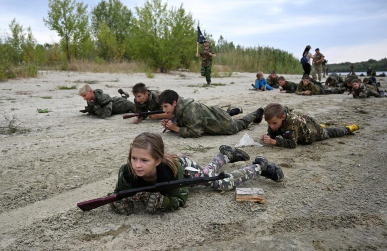 Russian children as young as 8 train with AK-47s and Grenades in military camp near Ukraine border