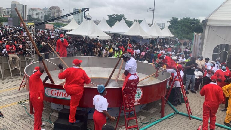 Hilda Baci begins attempt to cook world’s biggest pot of jollof rice in Lagos, Nigeria