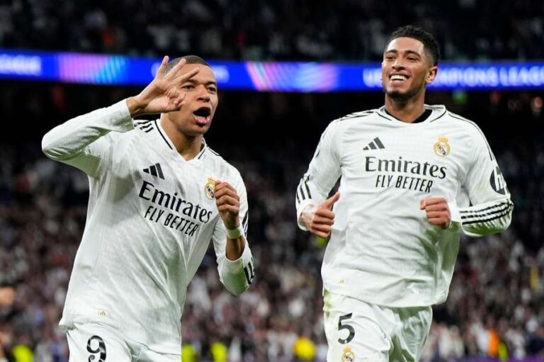 UCL: Mbappé nets hat-trick as Real Madrid thrash Kairat 5-0