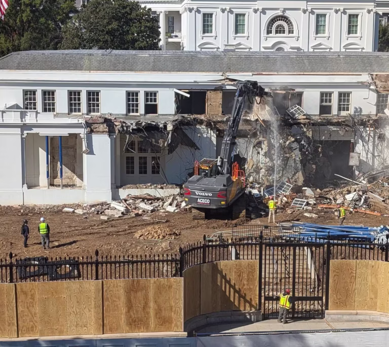 White House demolishes part of East Wing to begin Trump’s $250 million Ballroom project