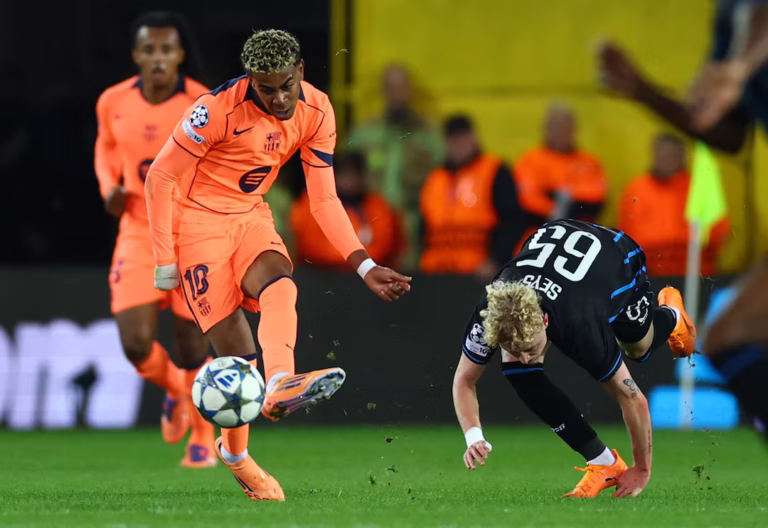  Battling Barcelona earn 3-3 draw in Champions League thriller against Club Brugge