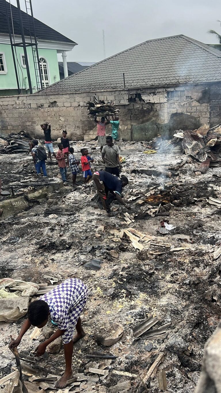 Two Siblings Burnt to Death as Fire Destroys Makeshift Homes in Rivers State, Nigeria