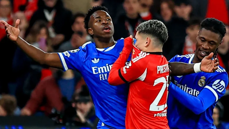 Madrid game at Benfica halted for several minutes as Vinícius says opponent racially insulted him