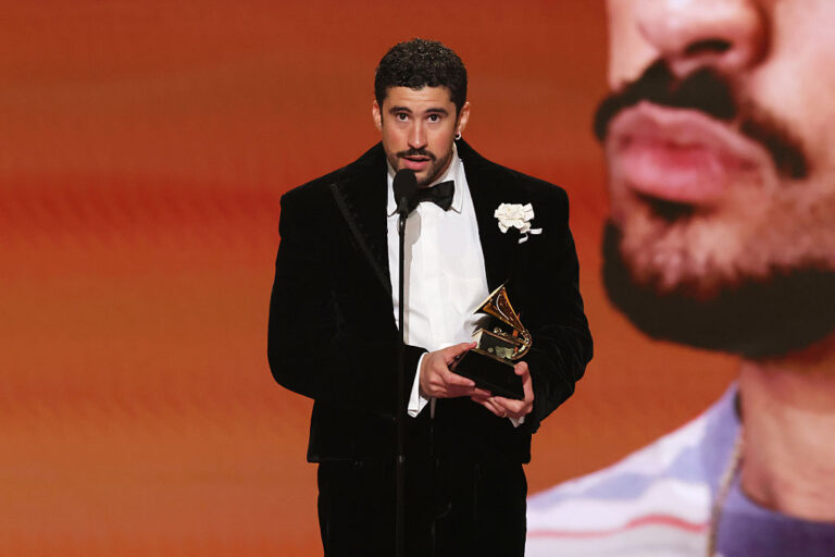 Bad Bunny makes Grammy history as Spanish-language album wins top prize amid political overtones