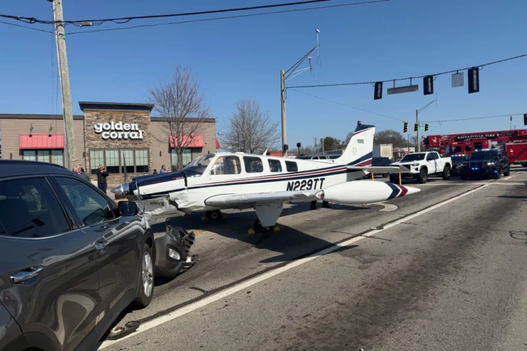 Engine Failure Forces Small Plane Onto Busy Georgia Road, Striking Three Vehicles; Injuries Minor
