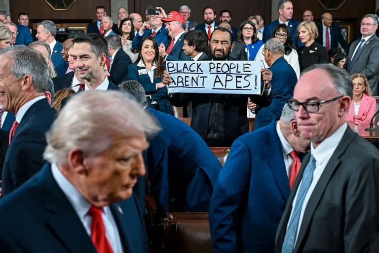Rep. Al Green Ejected From Trump’s State of the Union After Displaying Protest Sign Referencing Racist Video