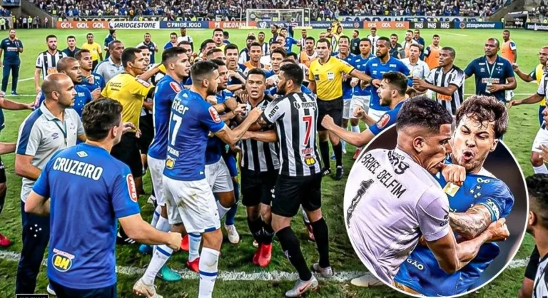 23 players shown red card and sent off after mass brawl during football match in Brazil