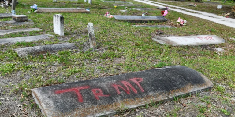 Historic Black cemetery has 17 graves vandalized with ‘Trump’ spray-painted: ‘Evil’