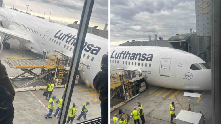 Several Injured After Lufthansa 787 Dreamliner Nose Gear Collapses in Frankfurt
