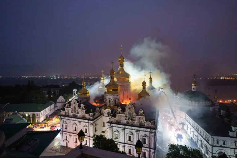  9 Killed As Russia Strikes Ukraine In Massive Overnight Attack, Historic Kyiv Monastery Catches Fire