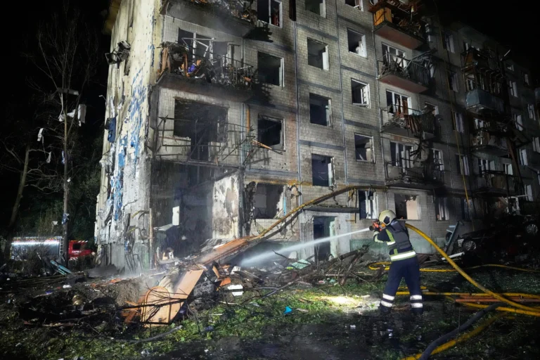 Russian Missile and Drone Barrage Kills 9 People in Kyiv